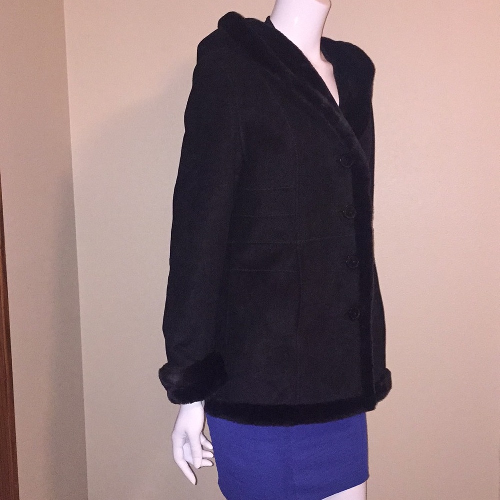 Gallery women faux lined hooded coat size PM
